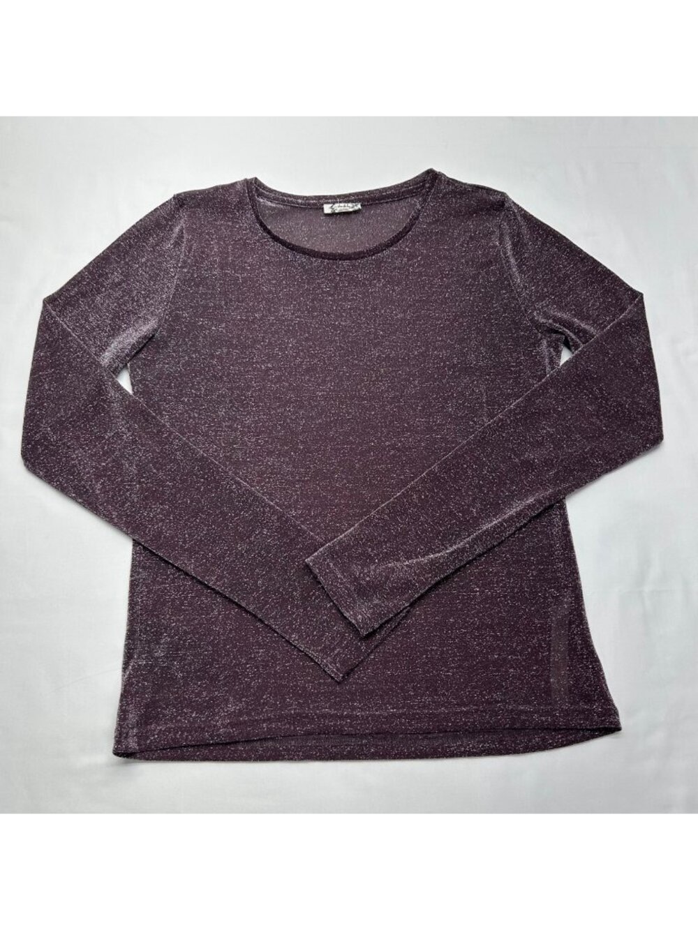 Intimately Free People Mesh So Well Layering Top Purple Metallic Women's L
